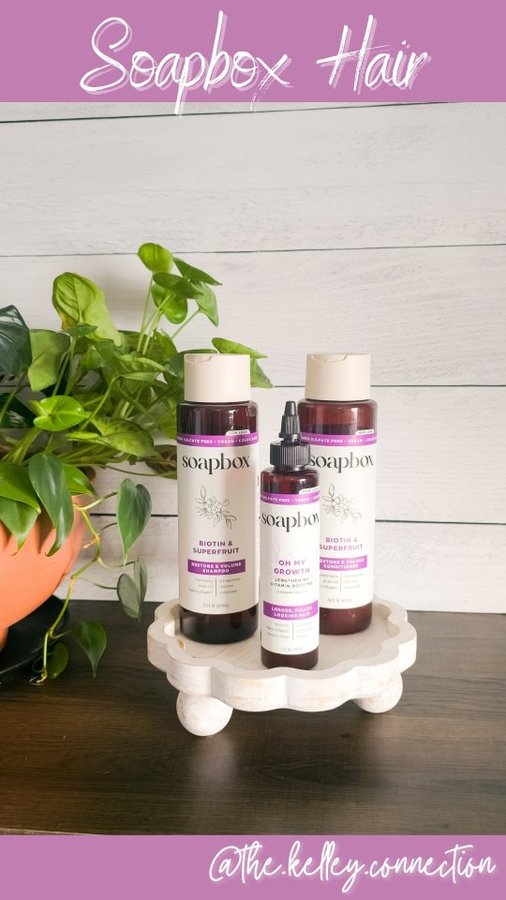 Instagram post by @the.kelley.connection for Sally Beauty. Caption reads: Update for you on my hair journey using @soapbox....