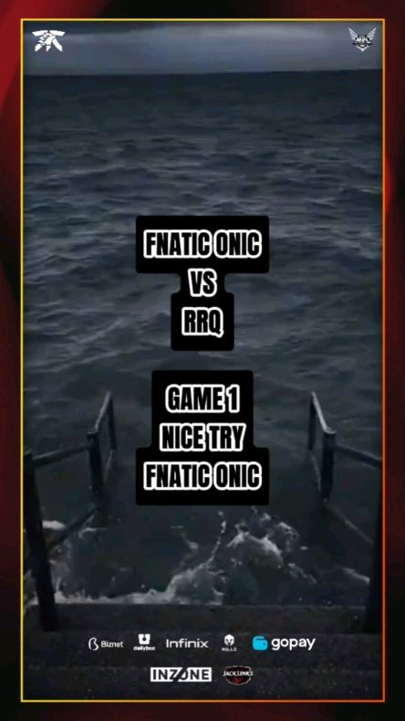 Instagram post by @onic.esports for FNATIC. Caption reads: [...] Nice try for game 1. Next game! 💪 ---....