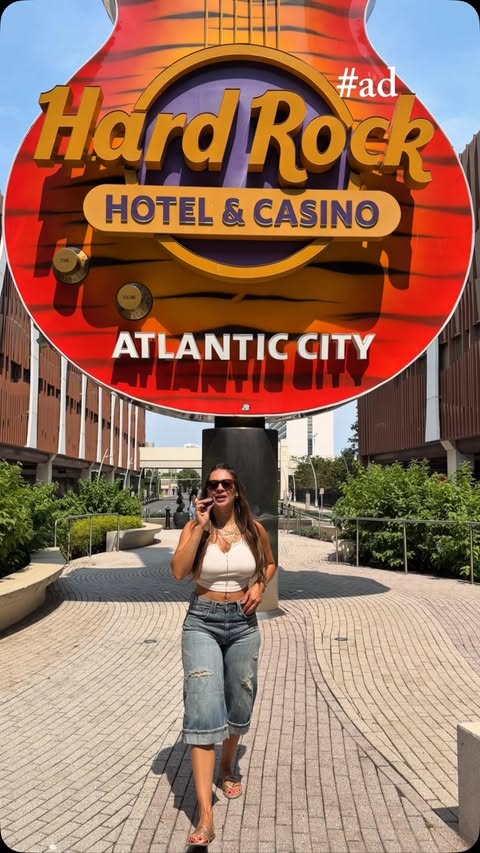 Instagram post by @itsalessasantos_ for Hard Rock. Caption reads: #ad Hard Rock Atlantic City makes the perfect....