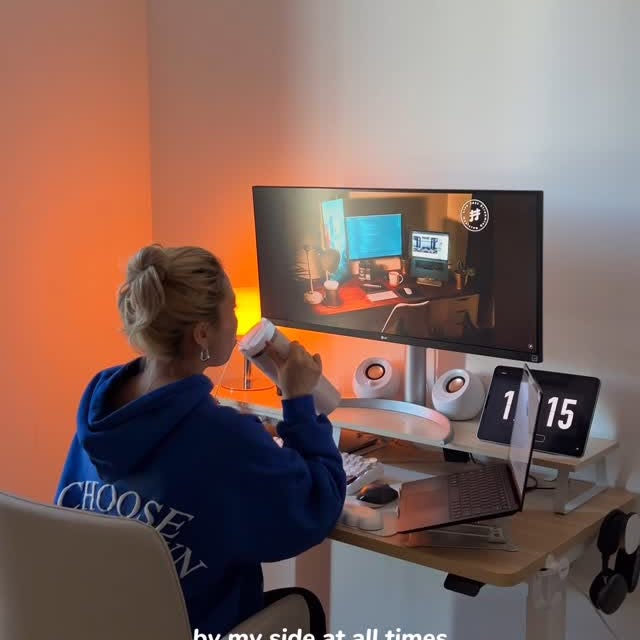 Instagram post by @vivian.youjin for Branch Furniture. Caption reads: [...] wfh set up is coming together :)....