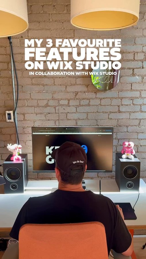 Instagram post by @adam_theillustrator for Wix Studio. Caption reads: 3 of my favourite features on @wixstudio 👇

🎥....