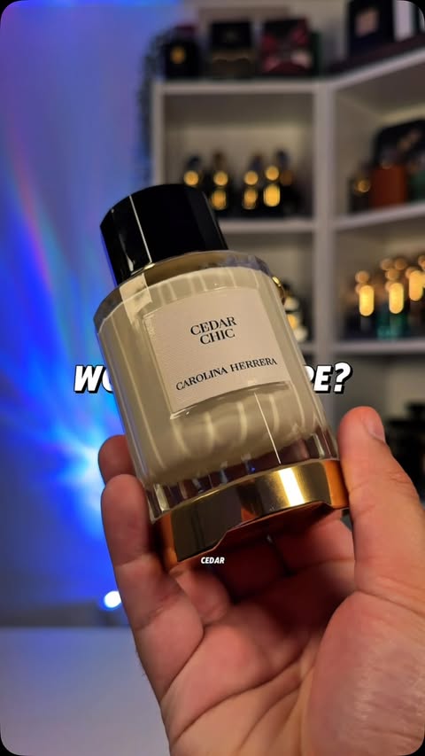 Instagram post by @rishi_j7 for CAROLINA HERRERA. Caption reads: Is Cedar Chic worthy the hype? #cedarchic....