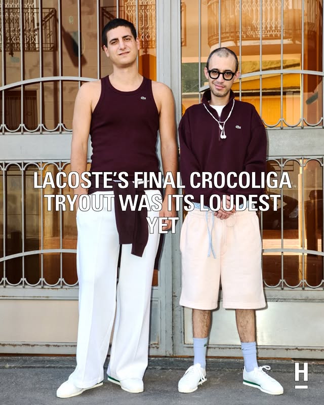 Instagram post by @frittofm for Lacoste. Caption reads: Last week, Milan was the setting for @lacoste’s....