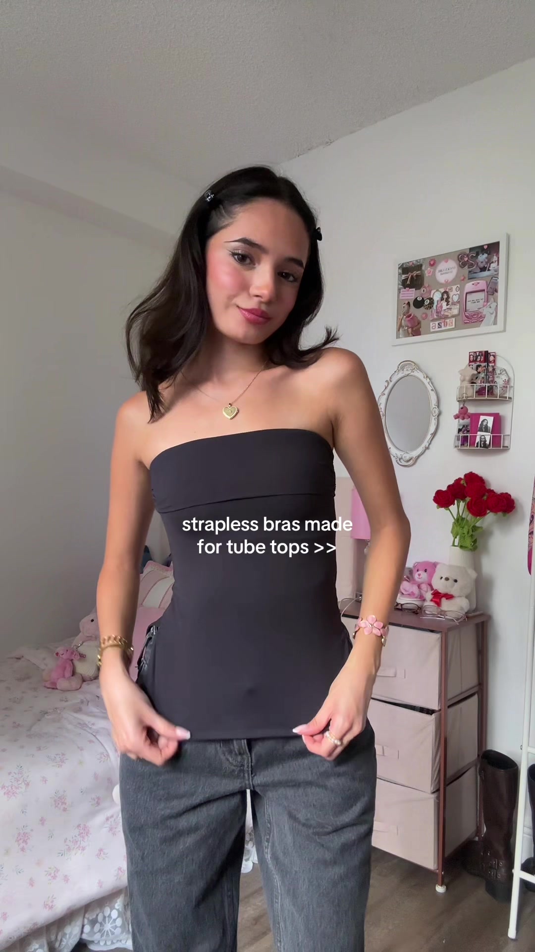 TikTok post by @camsters for Luckmeey. Caption reads: no uncomfy underwire or slipping 🤌🏼....
