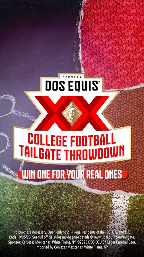 Instagram post by @joelmchale for Dos Equis. Caption reads: @dosequis asked me to judge their College Football....