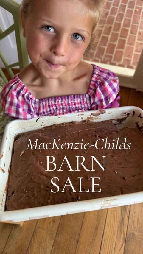 Instagram post by @sweetcarolinedesigns for MacKenzie-Childs. Caption reads: [...] cake 🤪🐑🍫 Don’t forget the....