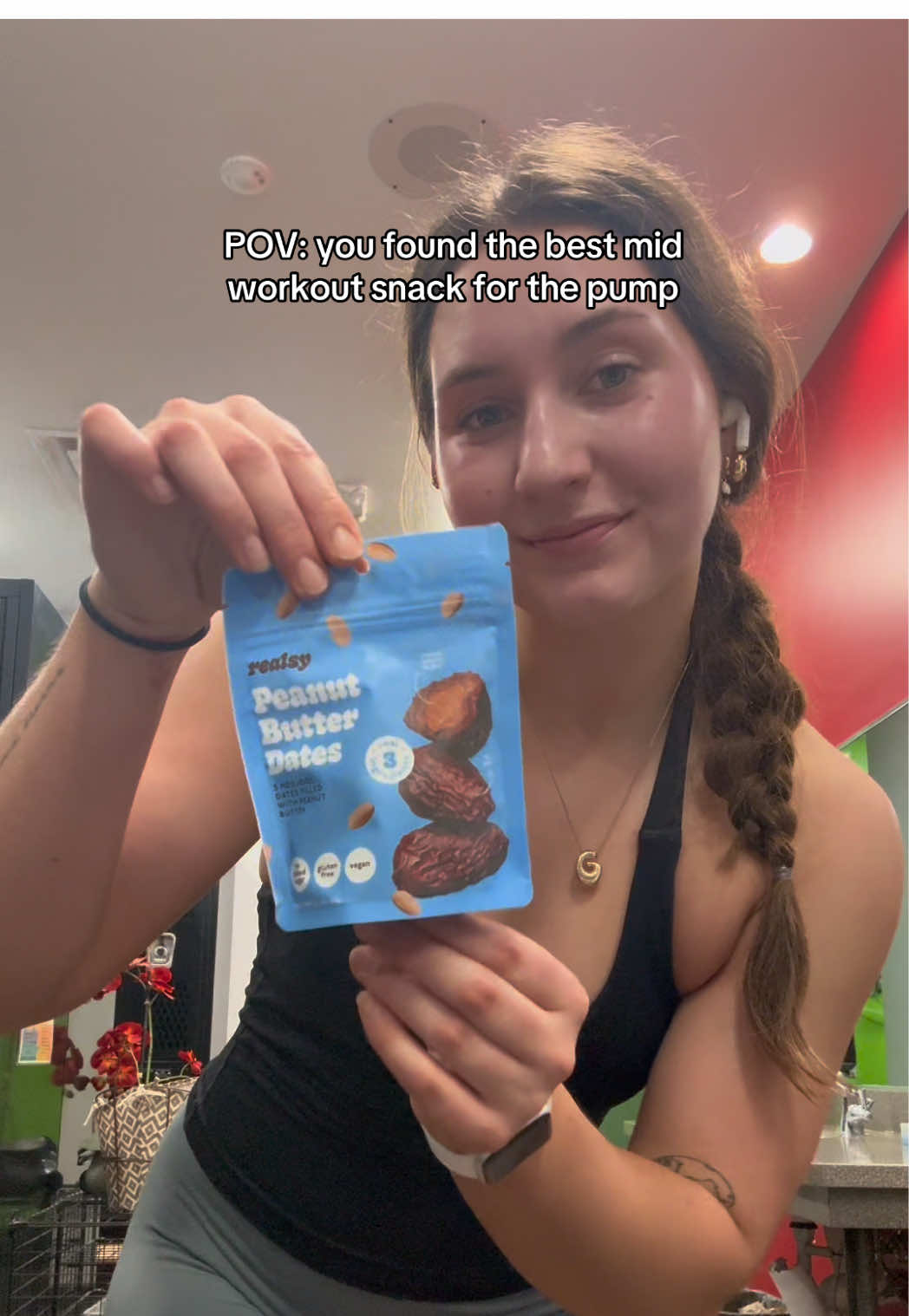 TikTok post by @grace_roloff for Realsy. Caption reads: A 3 ingredient snack that’s easy to throw in my....