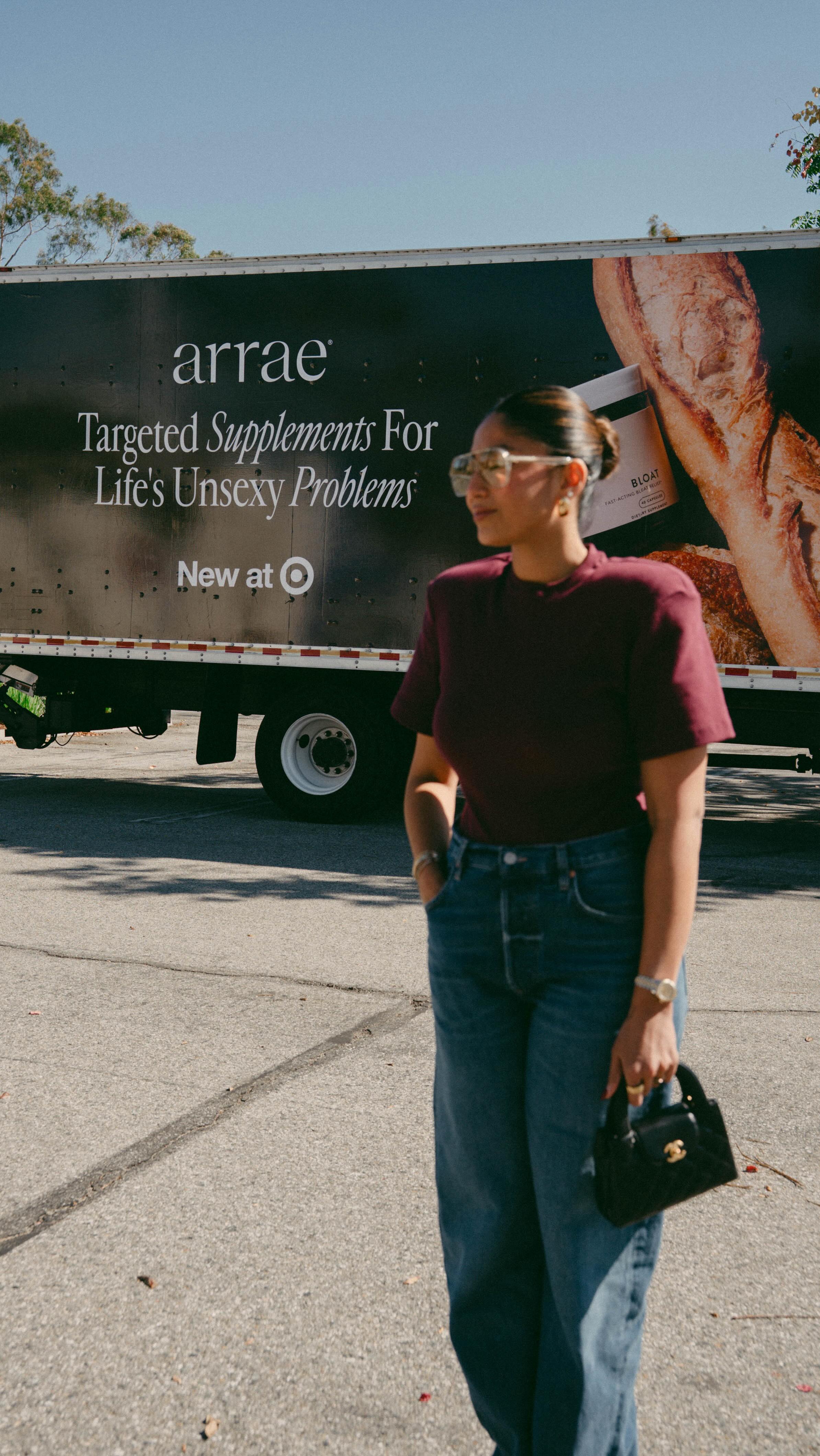 Instagram post by @siffhaider for Arrae. Caption reads: we come to this @target for ✨arrae✨.