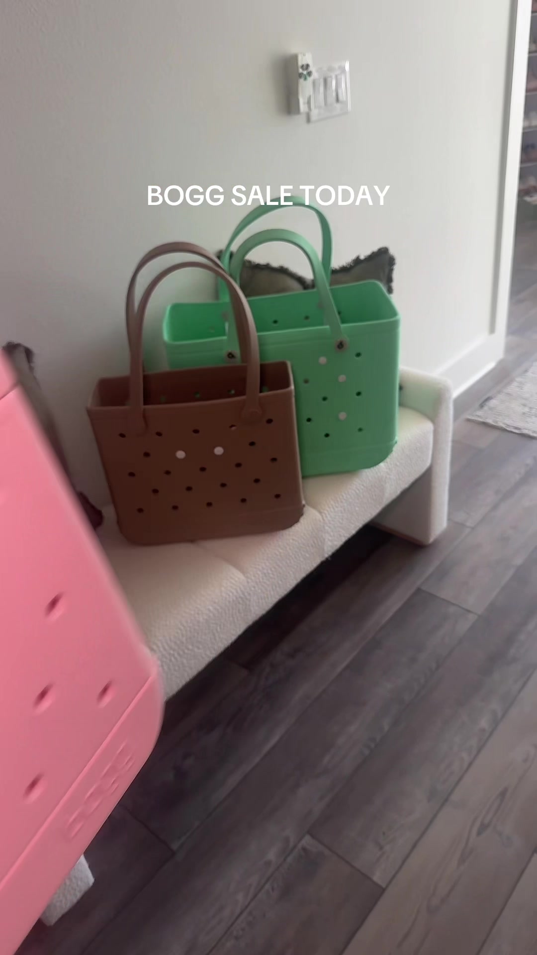 TikTok post by @haleyparkerstyle for BOGGBAG. Caption reads: The baby Bogg!!😍 #boggbag #bogg #boggbags....