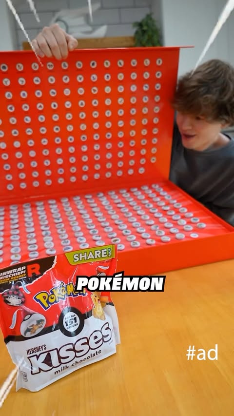 Instagram post by @connortv for HERSHEY'S Chocolate. Caption reads: #ad WE DID IT!!! I collected all 151 @pokemon....