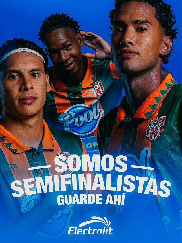 Instagram post by @envigadofc for Electrolit. Caption reads: [...] 💪🍊 Presentado por @electrolit.colombia....