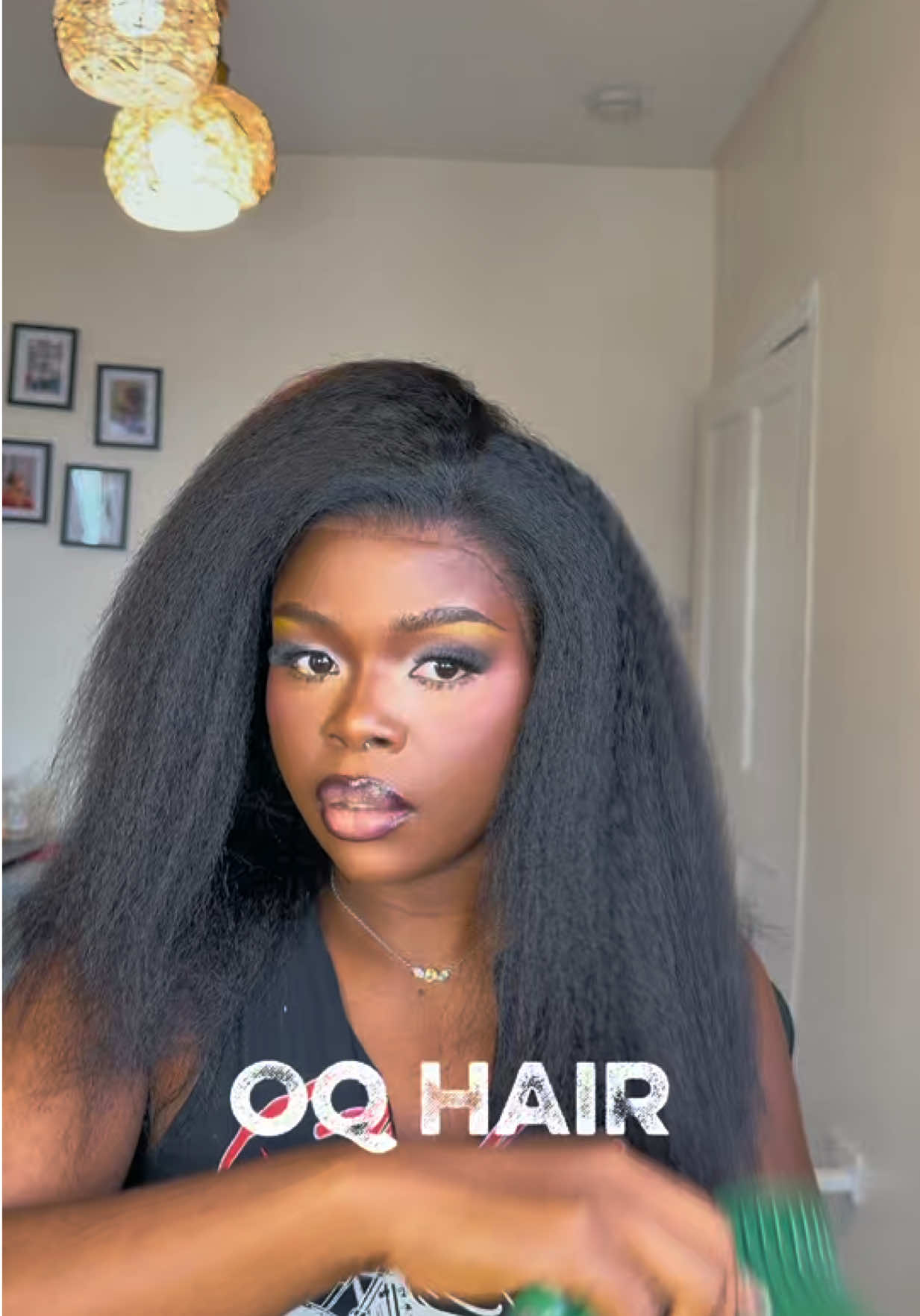 TikTok post by @tess_banks_ for Alipearl Hair. Caption reads: I finally find a kinky straight wig that actually....