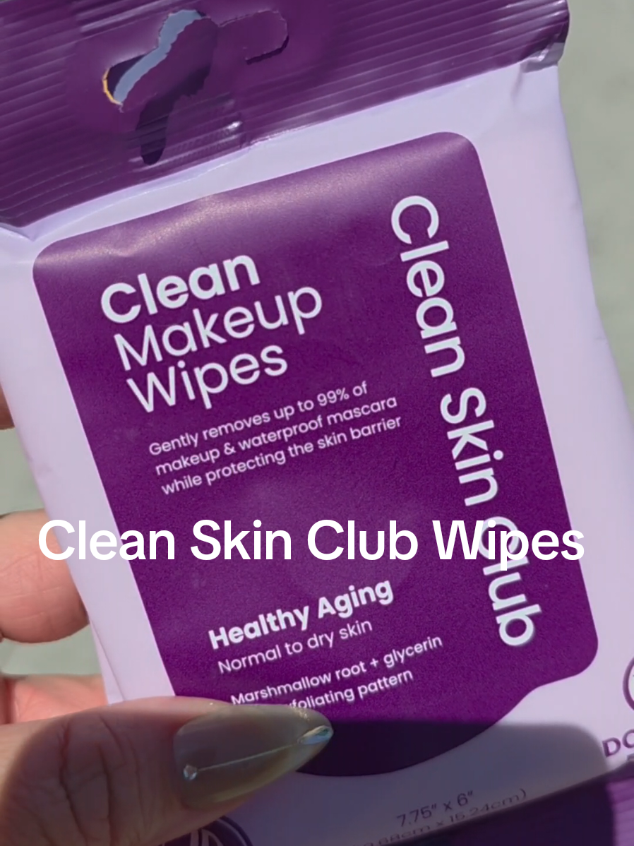 TikTok post by @midesertlife for Clean Skin Club. Caption reads: Clean Makeup Wipes Healthy Aging @Clean Skin Club....