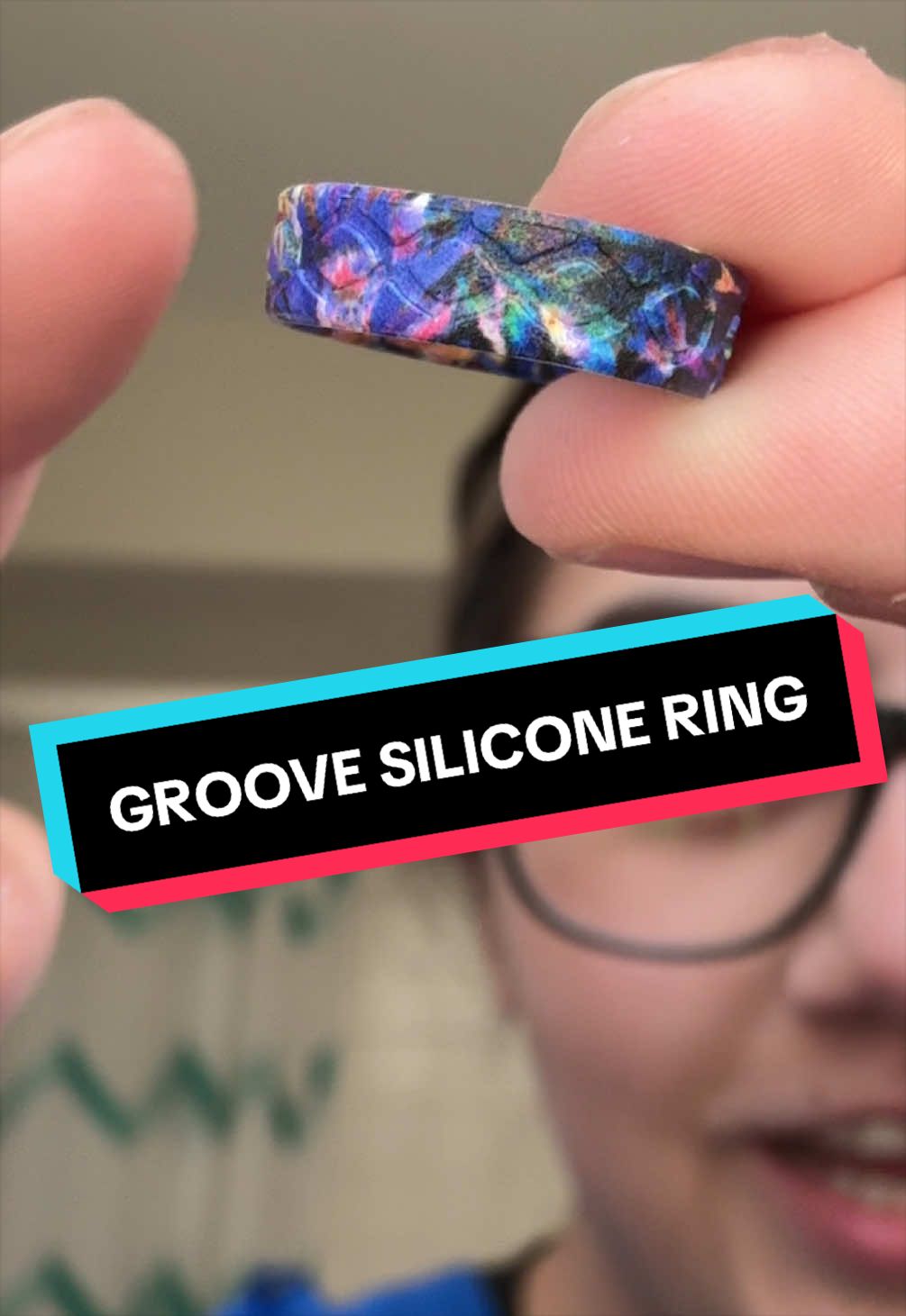 TikTok post by @somecallmelondy for Groove Life. Caption reads: @Groove Life #siliconerings #healthcareworker....