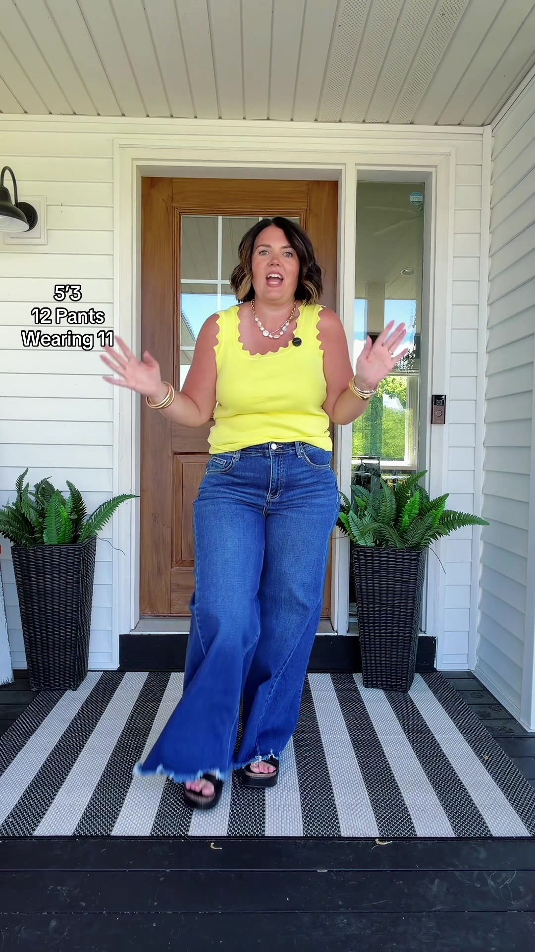 TikTok post by @jessmartinson for Freckled Poppy. Caption reads: [...] jeans with built in tummy control! @Freckled....