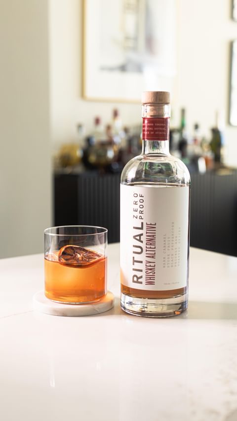 Instagram post by @jaylynn_little for Ritual Zero Proof. Caption reads: I’m so excited to share this Maple Old Fashioned....