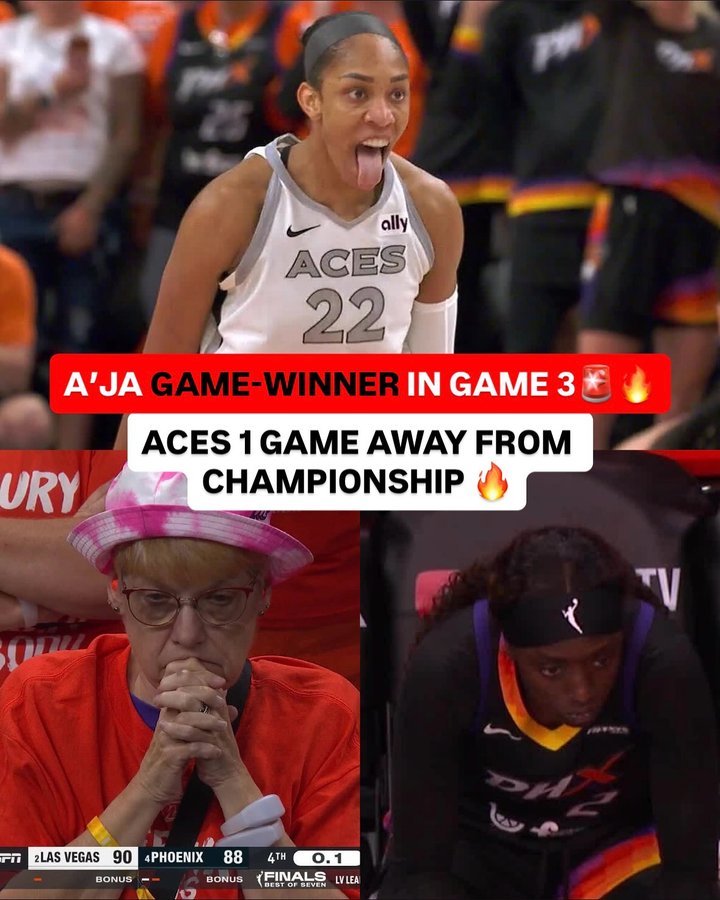 Instagram post by @brwsports for House of Highlights. Caption reads: A’JA WILSON CALLS GAME 🔥🤯

34 PTS
14 REB
3....