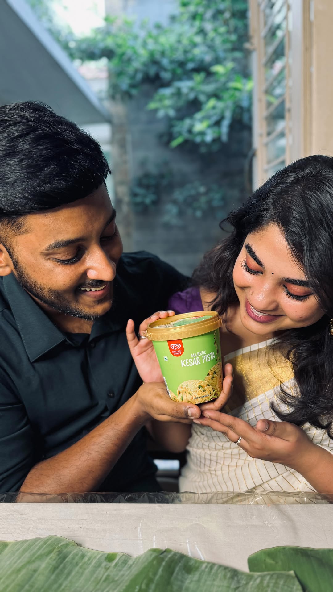 Instagram post by @nikhilthomas_07 for Kwality Wall's. Caption reads: Celebrate this Onam with a creamy twist! Try....