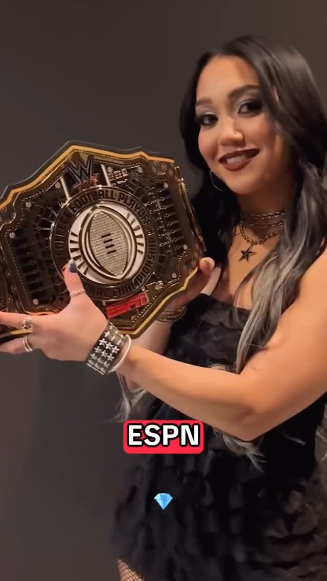 Instagram post by @wrestlinghunts for ESPN. Caption reads: The @ESPN x @WWE Collab College Football National....