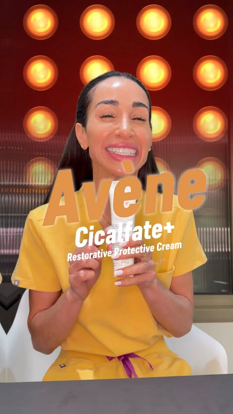 Instagram post by @dr.nora.uk for Avène. Caption reads: [...] ways can you use one cream? 🧠⏱️AD Yes,....