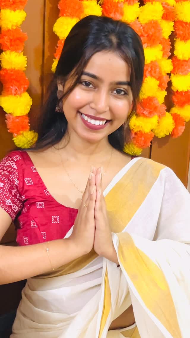 Instagram post by @jomolll for Welcome Talents. Caption reads: This Onam, let your eyes express your feelings.....