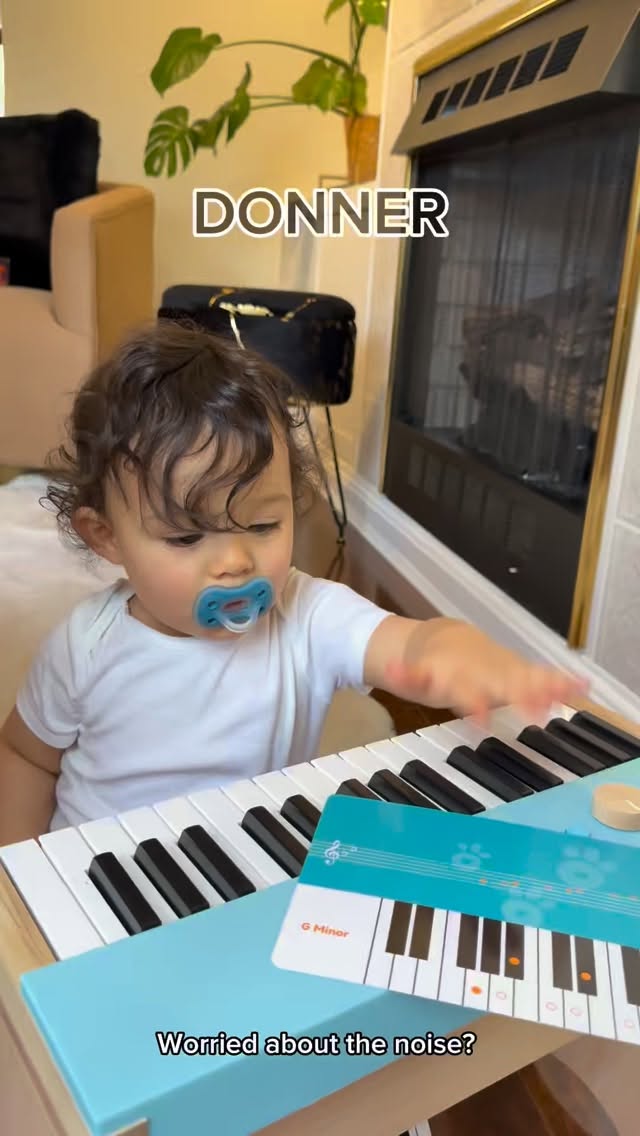Instagram post by @america_momblogger for DonnerMusic. Caption reads: 🎹✨ A little keyboard for big creativity!
The....