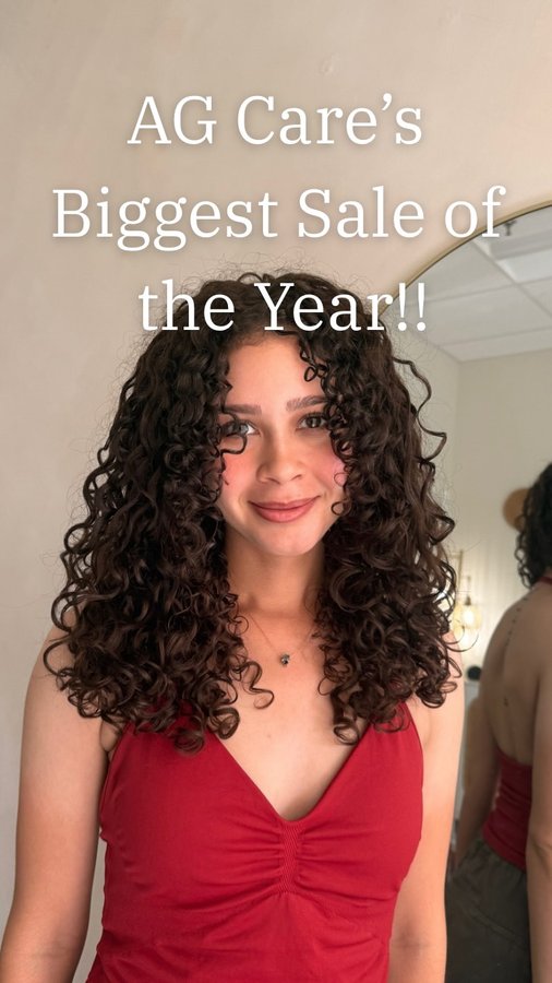 Instagram post by @reginarothcurls for AG Care. Caption reads: @agcare1989 is having their biggest sale of the....