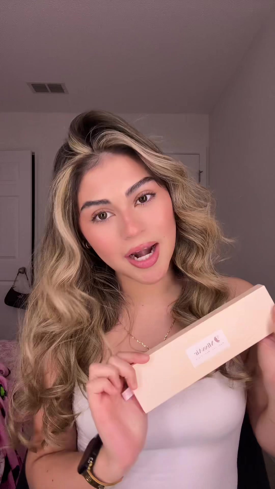 TikTok post by @ashleygv18 for MissAIR. Caption reads: [...] I love this Apple Watch band :)) @Missair....
