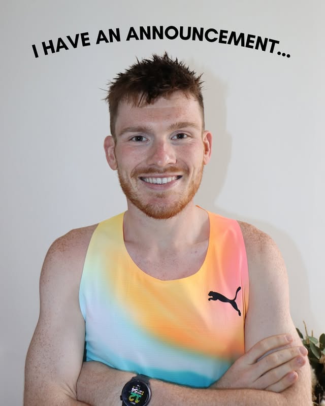 Instagram post by @globerunnergriff for PUMA Running. Caption reads: I am running the @londonmarathon with @pumarunning....