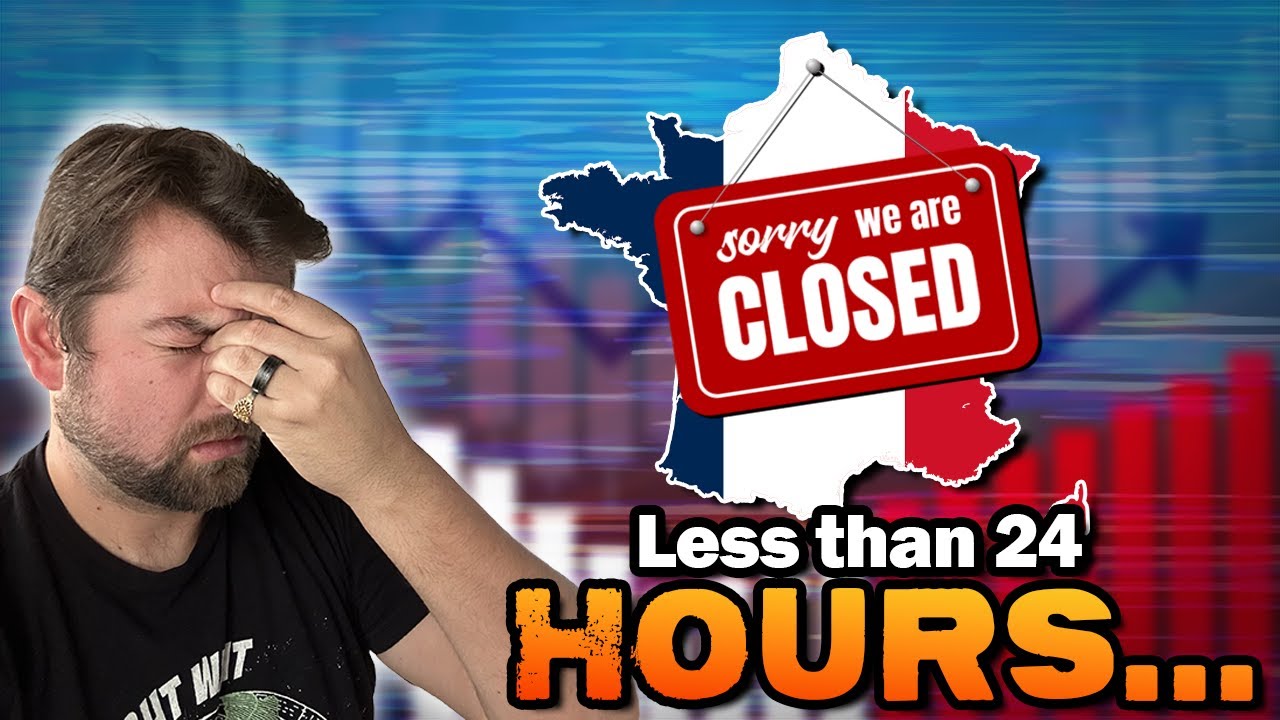 YouTube post by @historyofeverythingpodcast for TrovaTrip. Caption reads: Why France CANT Stop Collapsing.