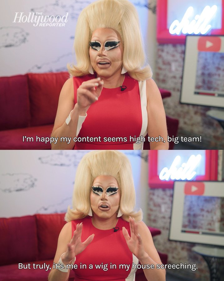 Instagram post by @trixiemattel for Hollywood Reporter. Caption reads: Trixie Mattel for THR's YouTube Creators Issue....