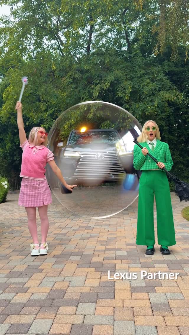 Instagram post by @kelladactyl for Lexus. Caption reads: By broom, bubble, or Lexus, be sure to see Wicked:....