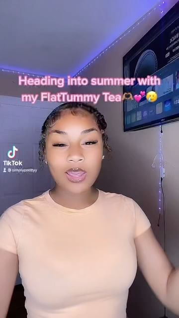 Instagram post by @taniyascurlyyhair for Flat Tummy Co. Caption reads: #ad Anyone who’s not into @flattummyco tea is....