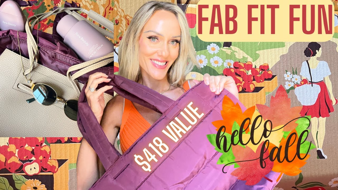 YouTube post by @aleishabudgetbeauty for The Dua Brand. Caption reads: 2025 🍁 FALL FAB FIT FUN UNBOXING 🍁 REVIEW 🍁....