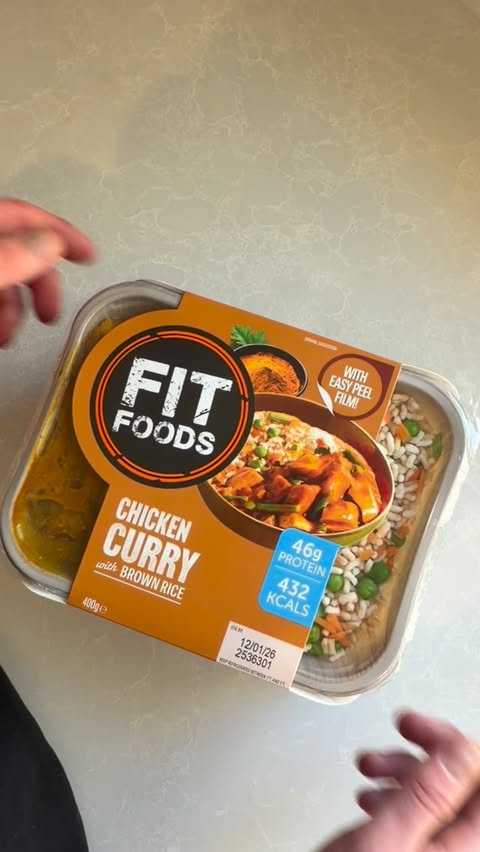 Instagram post by @kieran_corrigan for Fit Foods. Caption reads: When the microwave dings and dinner is actually....