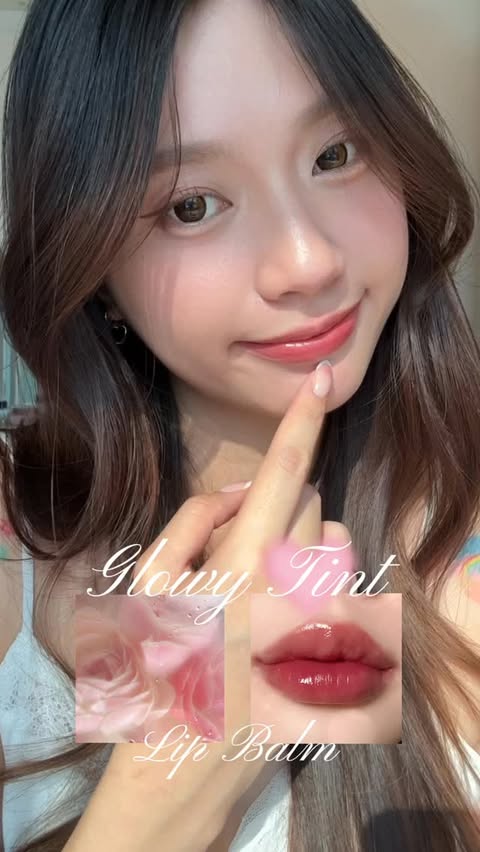 Instagram post by @preawnck for Glad2Glow Thai. Caption reads: My perfect glowy lip balm 🪷🍒 #Glad2Glow....