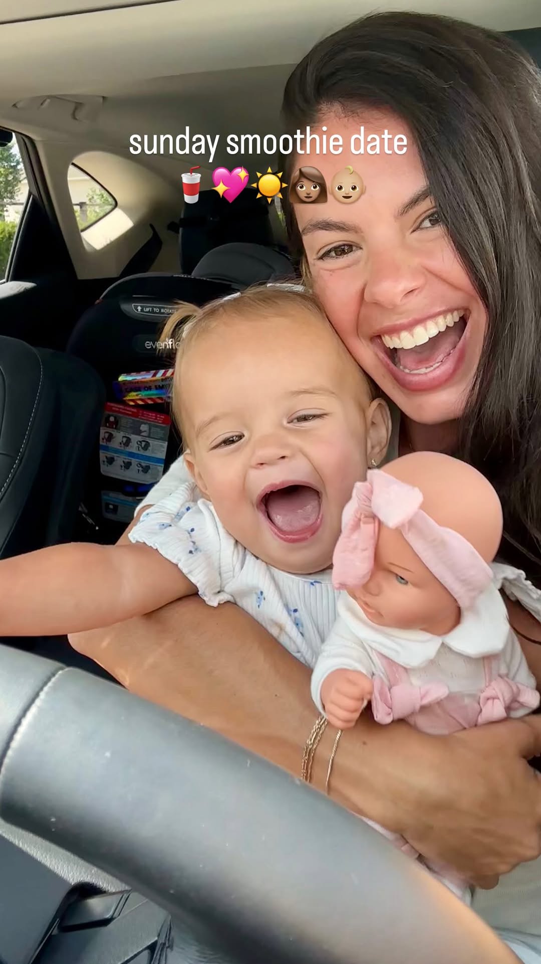 Instagram post by @livfuselli for Smoothie King. Caption reads: Baby came along for our smoothie date and Remi did....