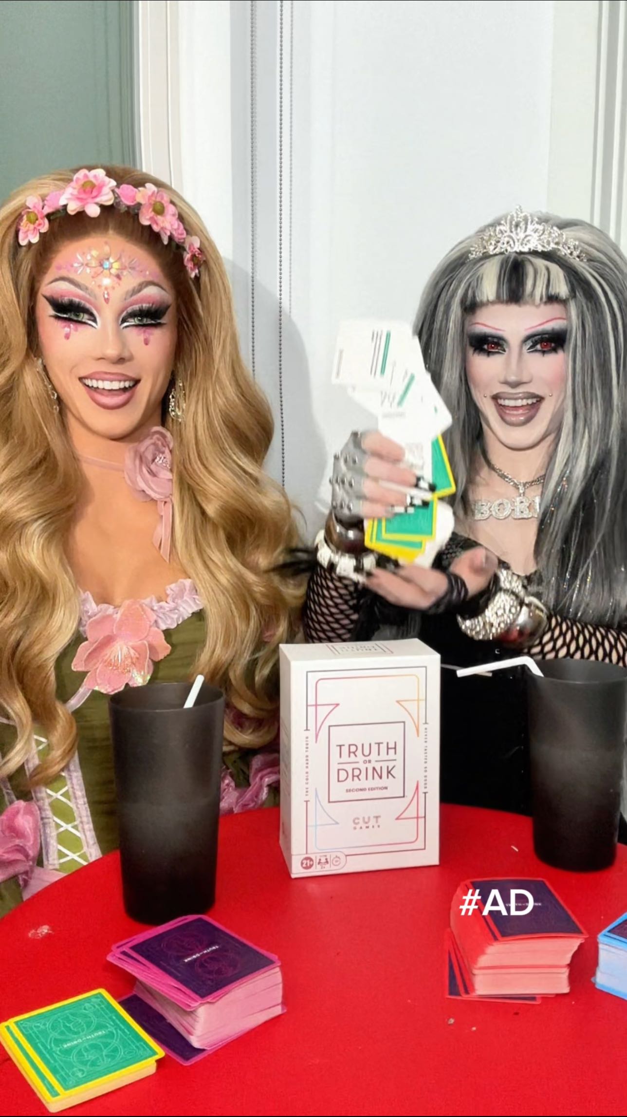 Instagram post by @callmespice for Hasbro. Caption reads: Only real queens play #truthordrink @hasbrogames....