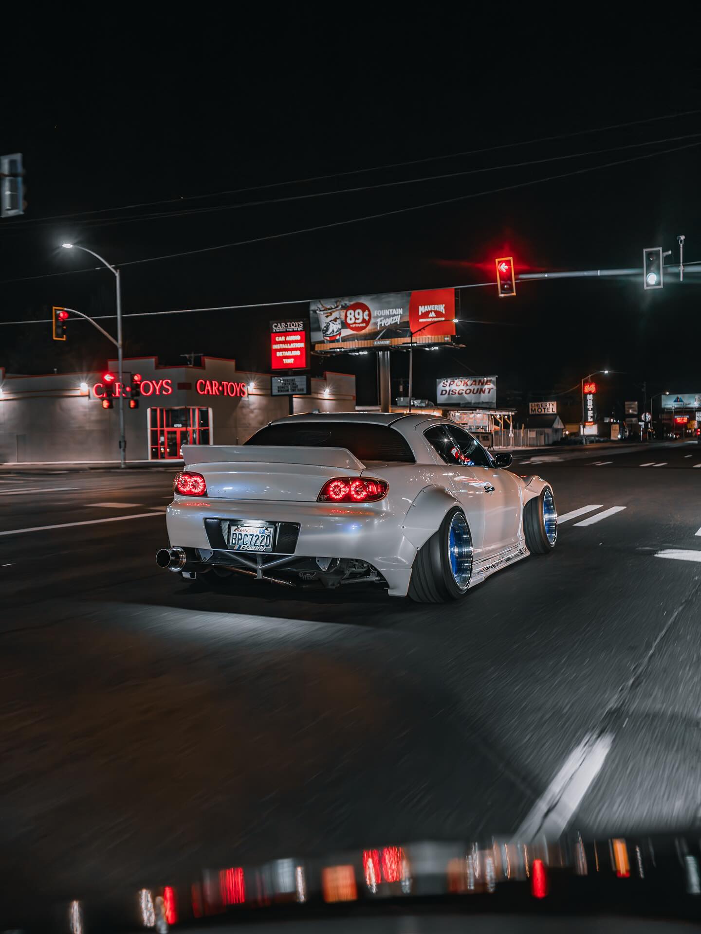 Instagram post by @cns_rx8 for Mazda USA. Caption reads: Night cruise 🥶🥶🥶

📸 @lexonairr 

#fyp #mazda....