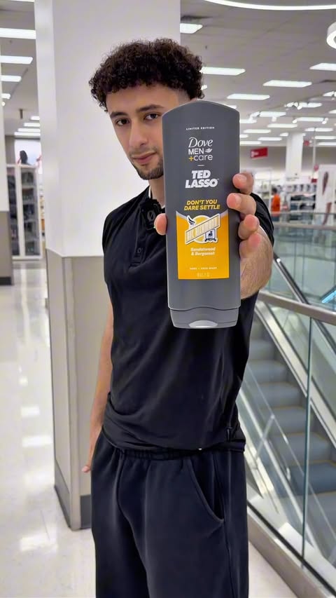 Instagram post by @adamthedunker for Dove Men+Care. Caption reads: [...] meets Don’t You Dare Settle! Grab the....