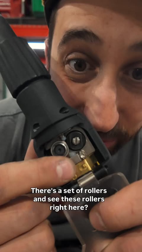 Instagram post by @mannmadeinma for Lincoln Electric. Caption reads: Ever seen a Push Pull gun for aluminum welding? ....