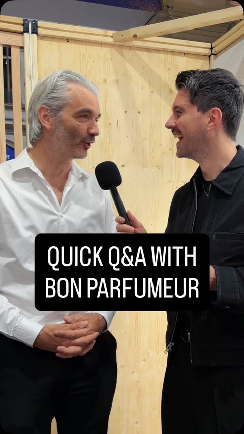 Instagram post by @berlinscents for Bon Parfumeur. Caption reads: Had a fun quick Q&A with Ludovic from....