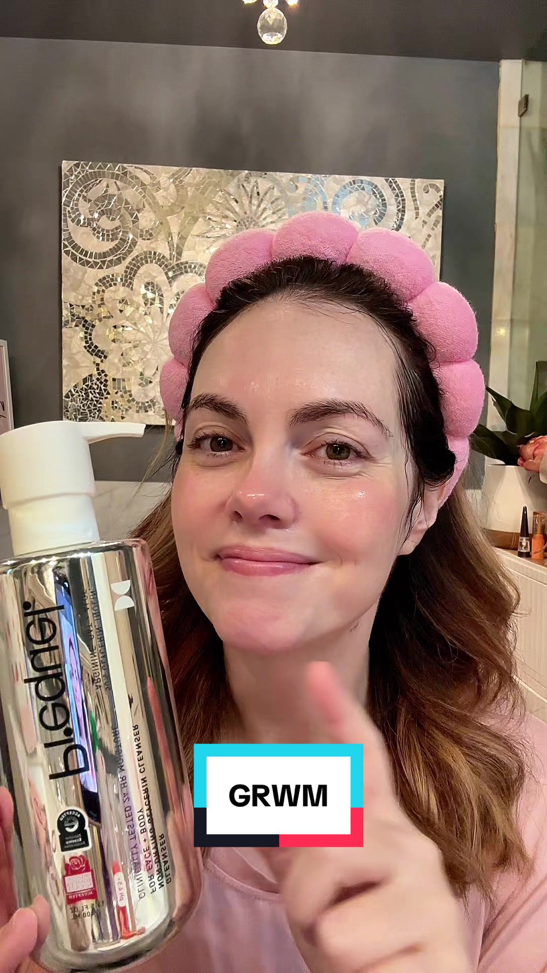 TikTok post by @pandanamonium for Prequel Skin. Caption reads: @Prequelskin Gleanser—50% glycerin, clinically....