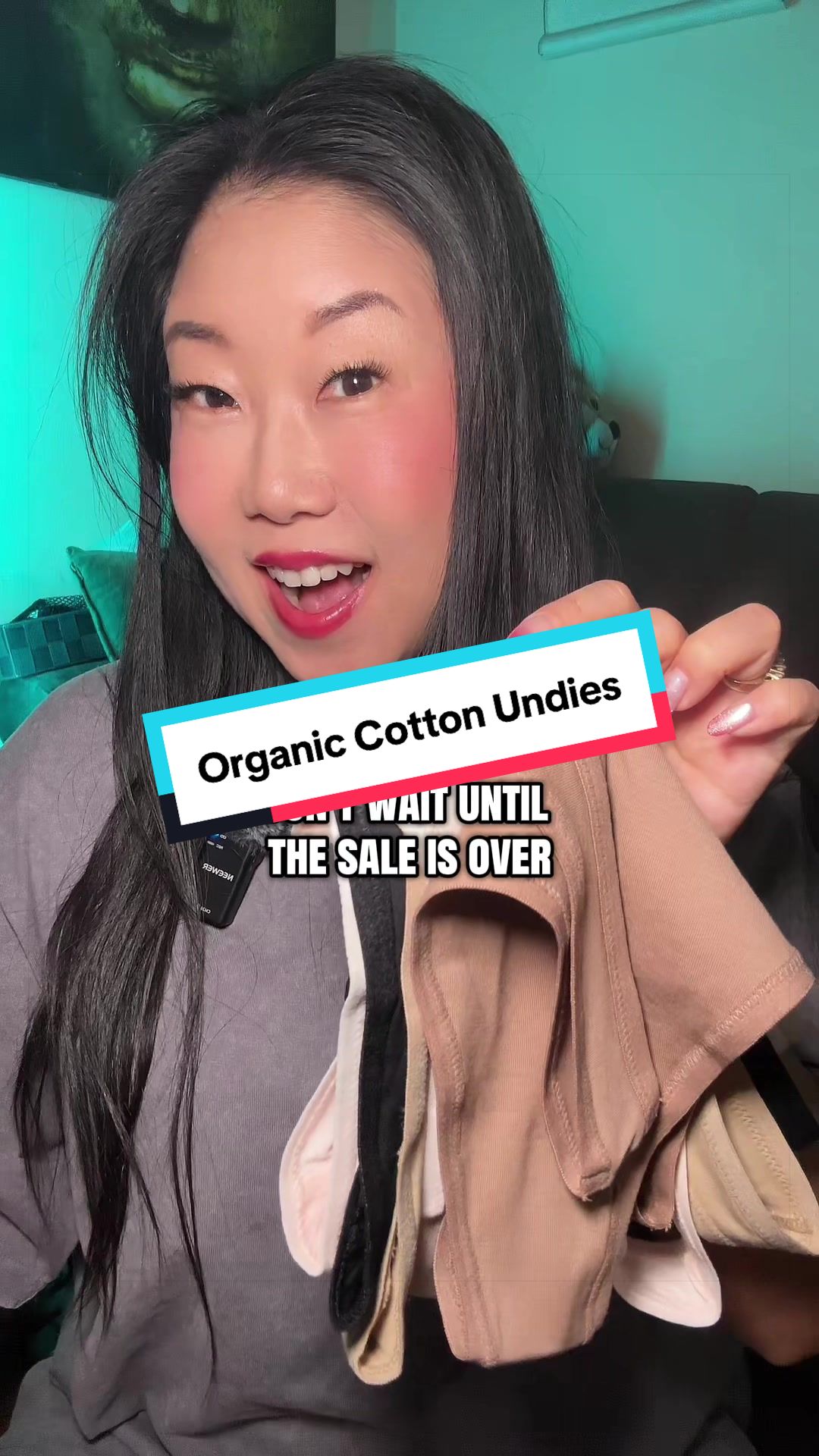 TikTok post by @girlwithashibainu for Pact. Caption reads: [...] the best choice…organic cotton by pact!....
