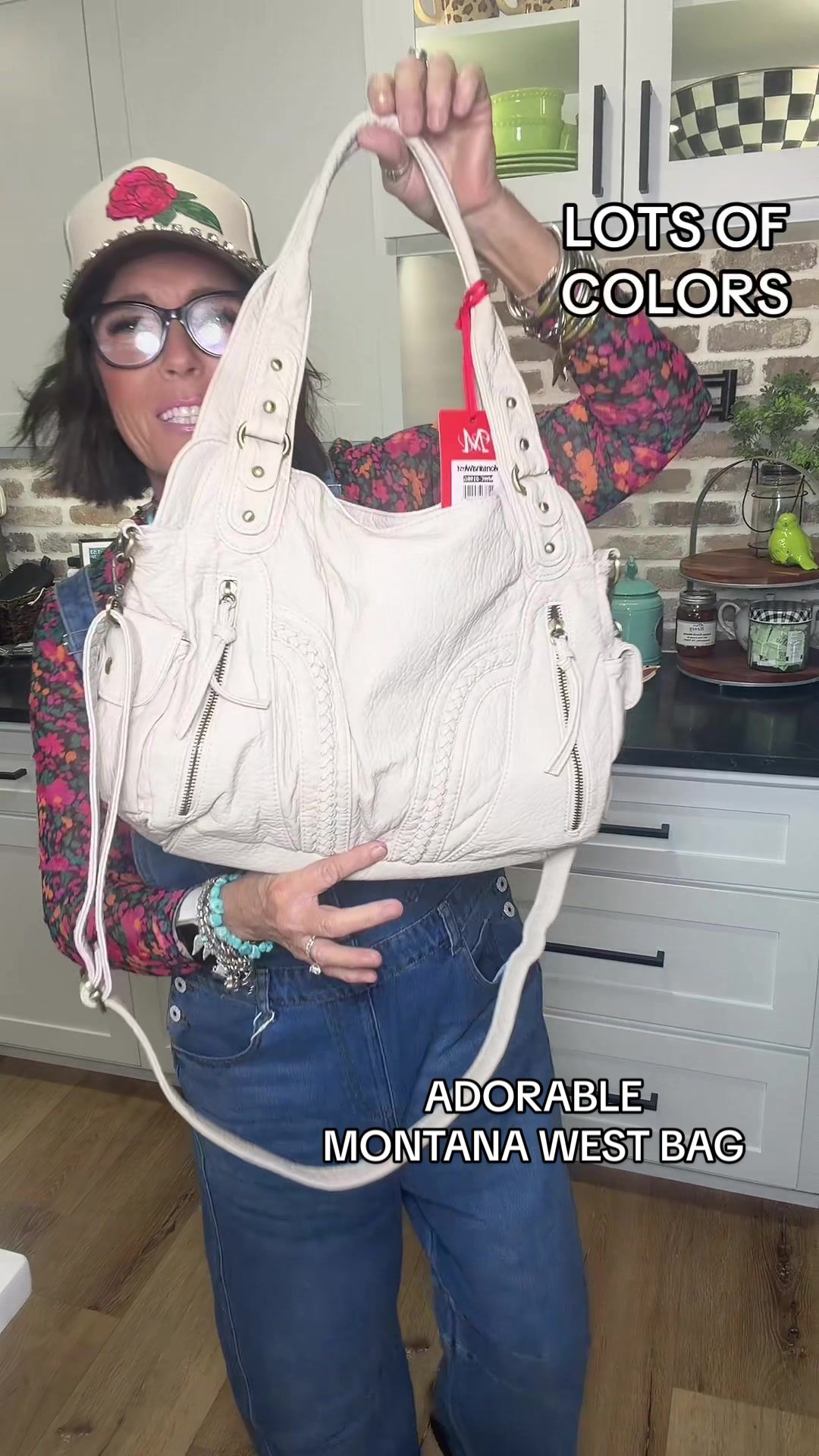 TikTok post by an influencer for Rustic Charm Bootic. Caption reads: [...] #womenshandbag @Rustic Charm Bootic.