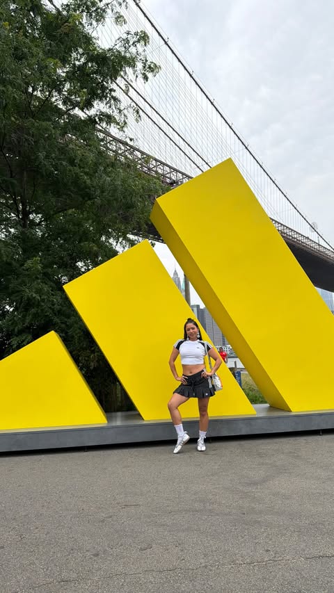 Instagram post by @brendalalatina for adidas. Caption reads: @adidasus home of soccer NY fit checks & [...].