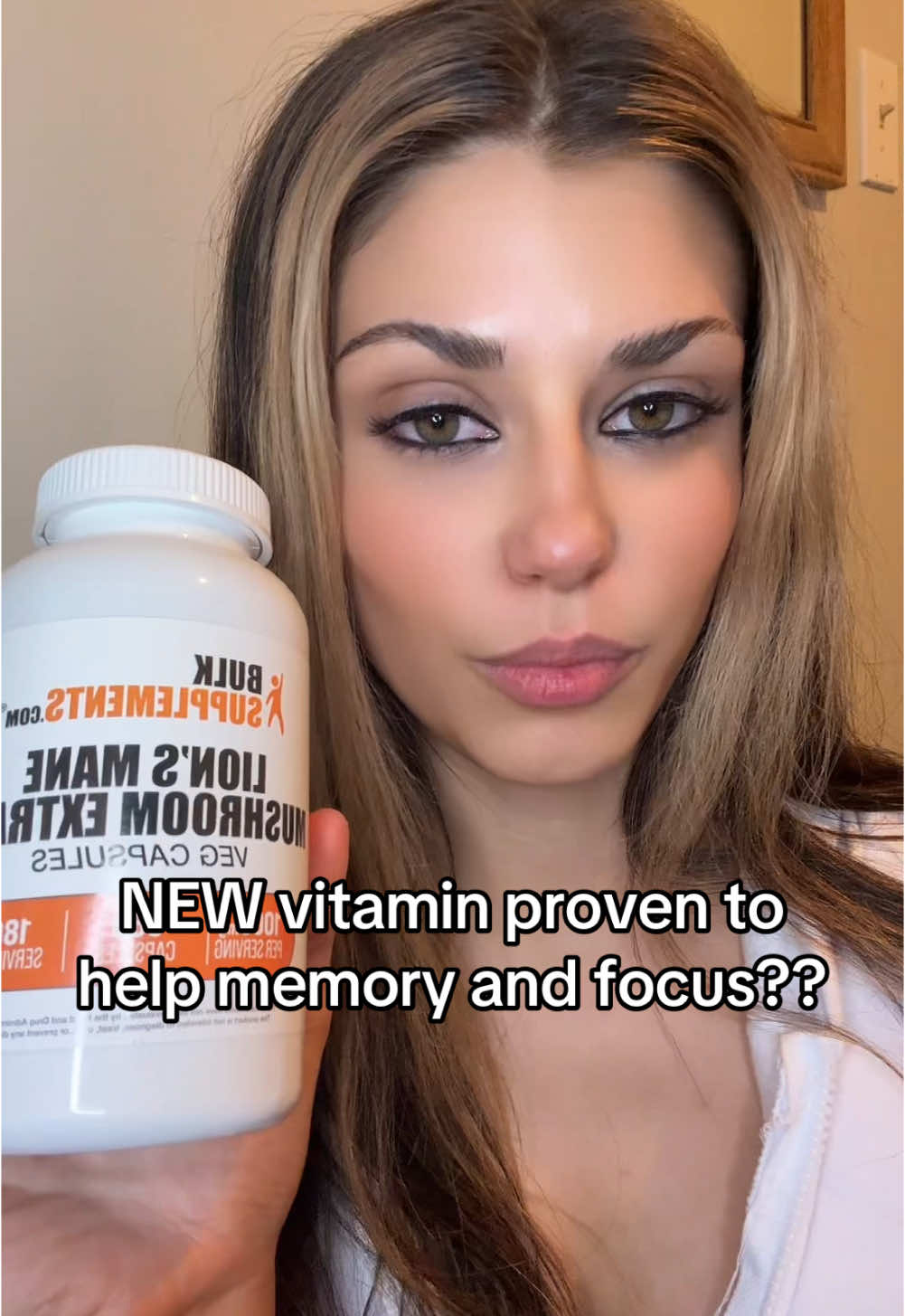 TikTok post by @hervibeoneofakind for BulkSupplements. Caption reads: [...] @BULKSUPPLEMENTS #bulksupplements .