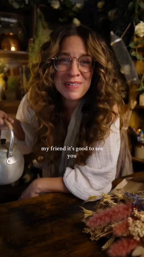 Instagram post by @megs.tea.room for Traditional Medicinals. Caption reads: [...] a hug in every sip. Thank you to Traditional....