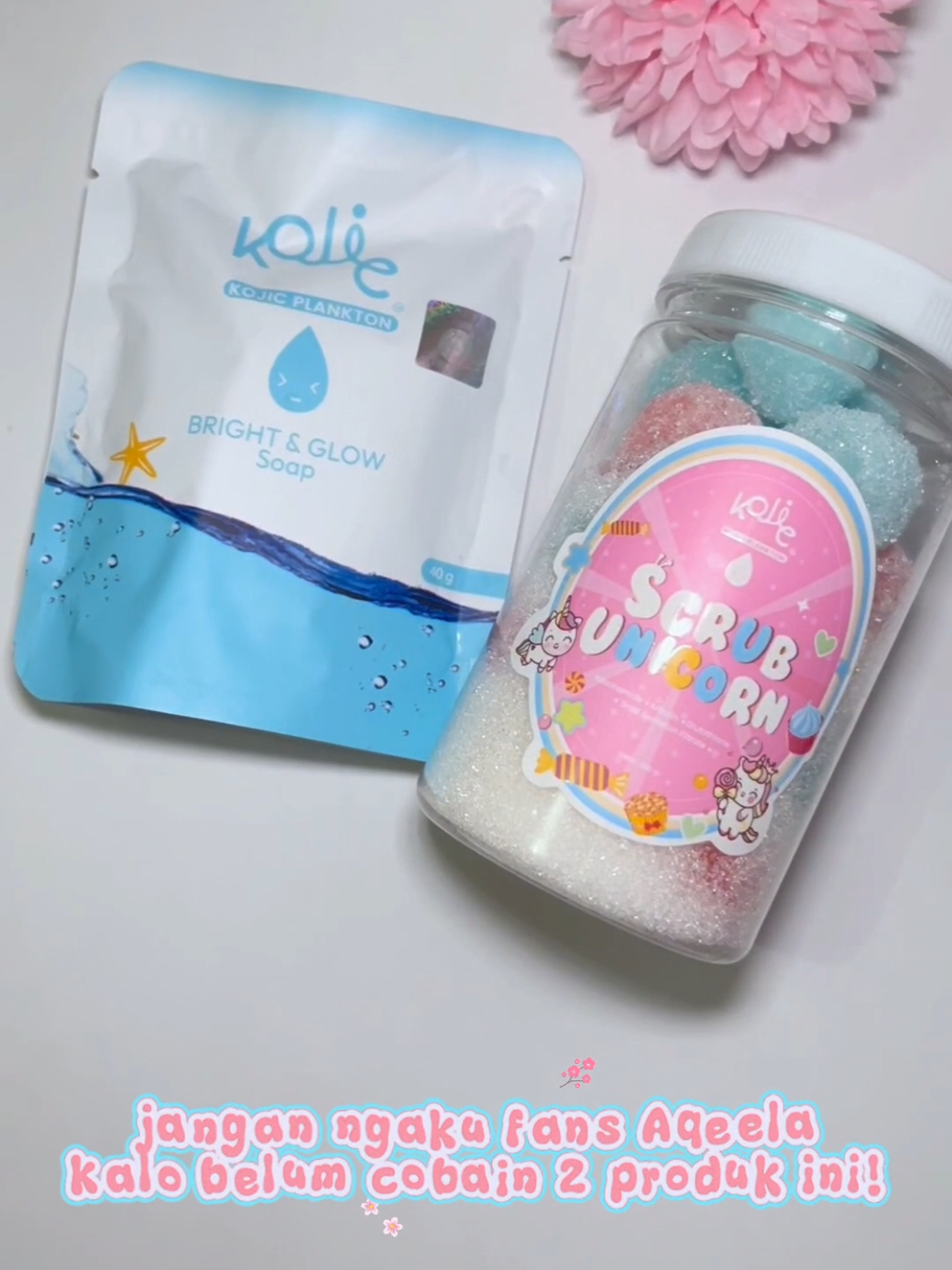 TikTok post by @felicia.megasari for Kojic Plankton Original. Caption reads: [...] cobain sabun Mohan&Aqeela dari @Kojic....