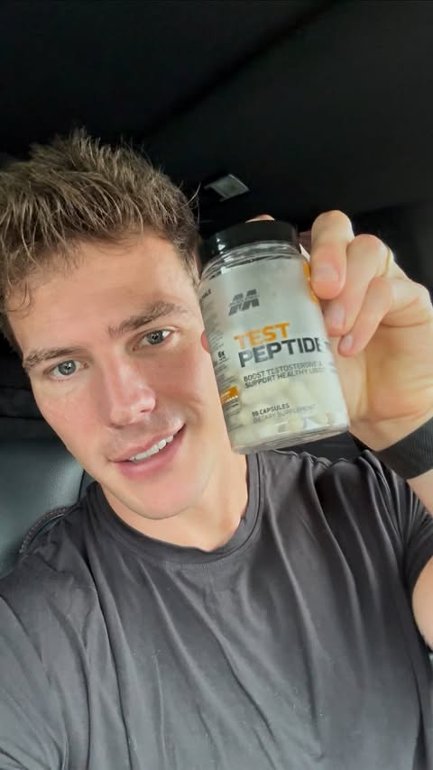 Instagram post by @michaeldean2.0 for MuscleTech. Caption reads: [...] naturally with Test Peptide T10 from....